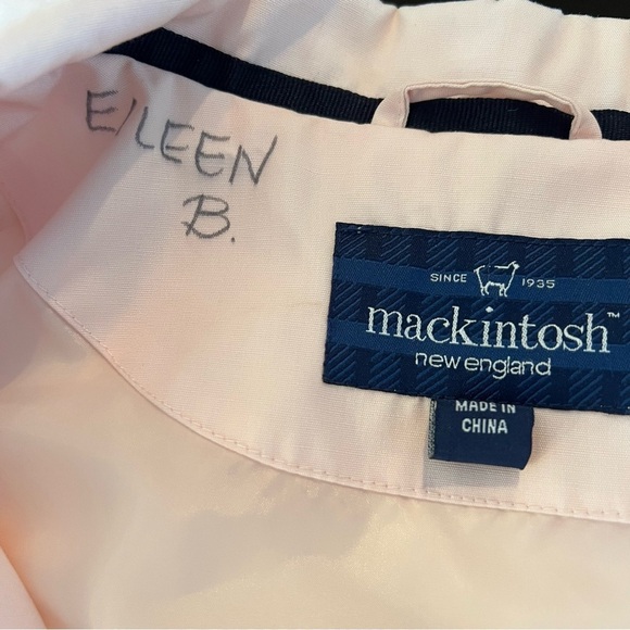 MACKINTOSH New England Rain Windbreaker Nautical Coat Jacket Pink Petit XL - Picture 11 of 16